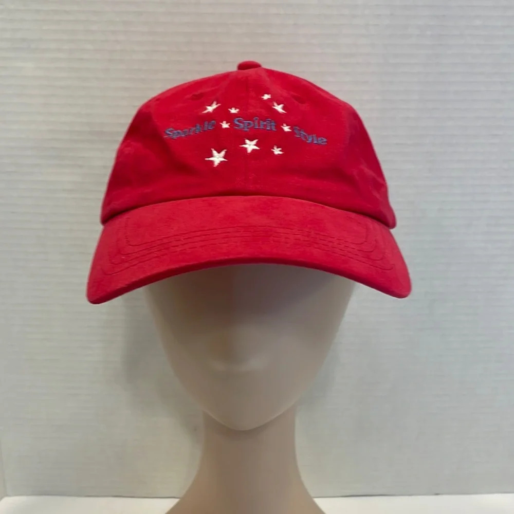 American Girl red Sparkle Spirit Style baseball cap hat adjustable